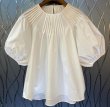 画像2: Women's French lantern sleeve puff sleeve short sleeve blouse 　フレンチパフラタンスリーブ半袖シャツブラウス (2)