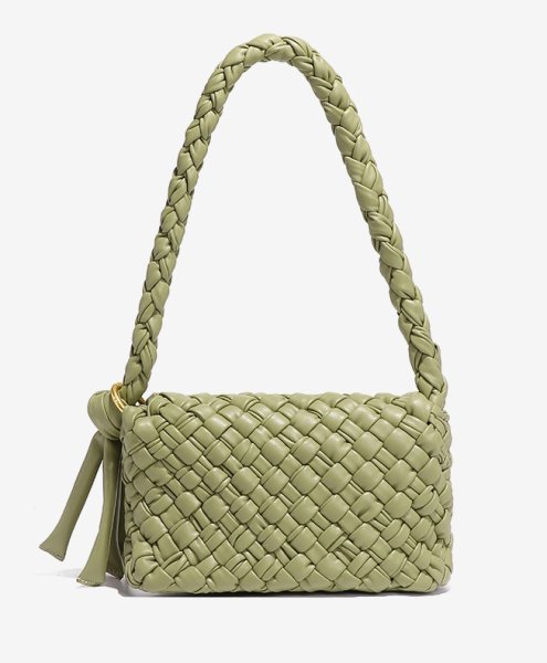 画像6: Braided cowhide shoulder tote underarm bag　編み込み本革レザーショルダートートアンダーアームバッグ　かばん (6)