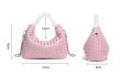 画像12: Leather braided one-handle beaded handle tote shoulder underarm bag　レザー編み込みワンハンドルビーズハンドルトートショルダーアンダーアームバッグかばん (12)
