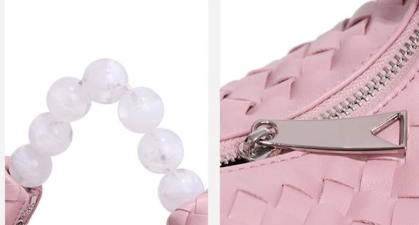 画像11: Leather braided one-handle beaded handle tote shoulder underarm bag　レザー編み込みワンハンドルビーズハンドルトートショルダーアンダーアームバッグかばん (11)