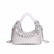 画像4: Leather braided one-handle beaded handle tote shoulder underarm bag　レザー編み込みワンハンドルビーズハンドルトートショルダーアンダーアームバッグかばん (4)