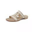 画像2: Women's Double T Leather & Canvas Flat Sandals Slippers　 フラットレザー&キャンバスダブルT サンダル スリッパ  (2)