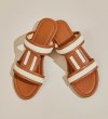 画像11: Women's Double T Leather & Canvas Flat Sandals Slippers　 フラットレザー&キャンバスダブルT サンダル スリッパ  (11)