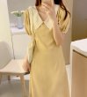 画像3: Women's French puff sleeve waist slim babydoll collar dress one-piece  　パフスリーブホワイト襟フレンチワンピースドレス (3)