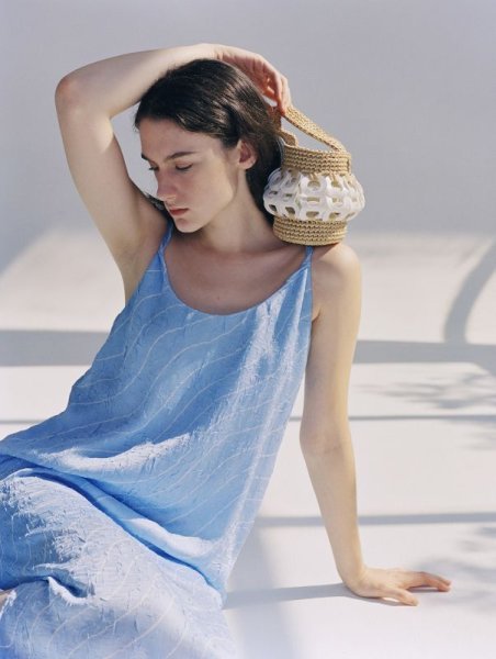 画像3: Circle Stitch Single Shoulder Crossbody Bucket Basket Tote Shoulder Bag　サークルステッチシングルショルダークロスボディバケットかご籠トートショルダーバッグ (3)