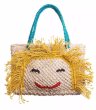 画像1: Smile Handwoven Straw Basket Bag　スマイル編み込みフリンジ籠かごカゴトートショルダーアンダーアームバッグかばん (1)