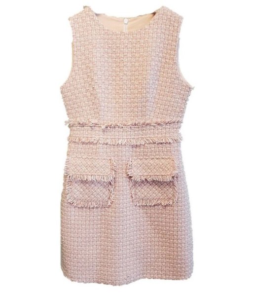 画像2: Women's Slim Fit Tweed A-Line One-Piece Dress   　スリムAラインツイードフレンチワンピースドレス (2)