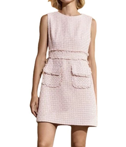 画像1: Women's Slim Fit Tweed A-Line One-Piece Dress   　スリムAラインツイードフレンチワンピースドレス (1)