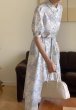 画像5: Women's Lapel Inkprint Pafslieb Knee-length dress　パフスリーブ ひざ下丈インクプリントシャツカラーワンピースドレス (5)