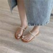 画像4: Women's Rhinestone pearl string toe strap flat sandals  Slippers　 ラインストーンパールひもつま先ストラップフラットサンダル スリッパ  (4)