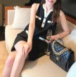 画像5: Women's  Sleeveless bicolor A-line vest sleeveless dress 　ノースリーブAラインバイカラーフレンチワンピースドレス (5)