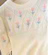 画像5: Women's Flower embroidered short pullover sweater　フラワー刺繍ショート丈プルオーバーセーター (5)