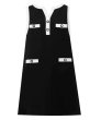 画像1: Women's  Sleeveless bicolor A-line vest sleeveless dress 　ノースリーブAラインバイカラーフレンチワンピースドレス (1)