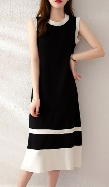 画像5: Women's Below-the-knee sleeveless dress　ノースリーブ膝下丈フレンチワンピースドレス (5)