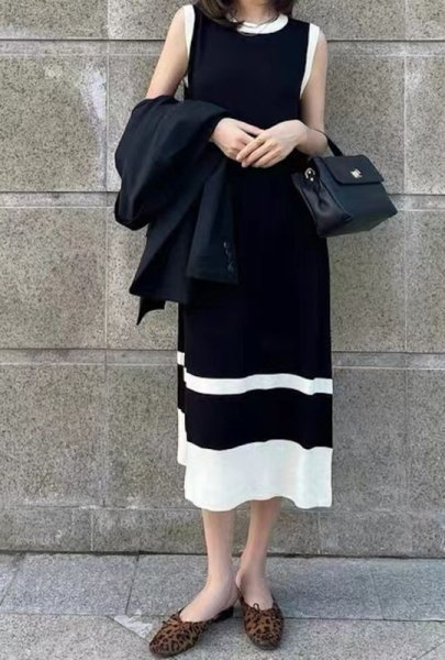 画像4: Women's Below-the-knee sleeveless dress　ノースリーブ膝下丈フレンチワンピースドレス (4)