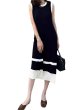画像1: Women's Below-the-knee sleeveless dress　ノースリーブ膝下丈フレンチワンピースドレス (1)