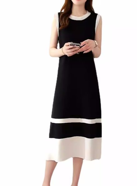 画像2: Women's Below-the-knee sleeveless dress　ノースリーブ膝下丈フレンチワンピースドレス (2)