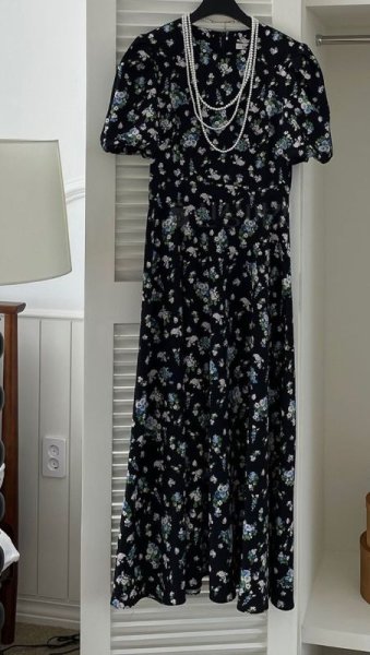 画像8: Women's Floral print puff sleeve long dress　パフスリーブ ロング丈フローラルワンピースマキシ丈ドレス (8)