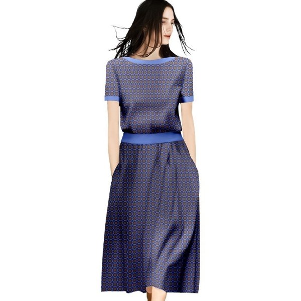 画像3: Women's Lightweight casual all-over print T-shirt and skirt two-piecesetup 　薄手カジュアル総柄 Tシャツスカートツーピースセットアップ (3)