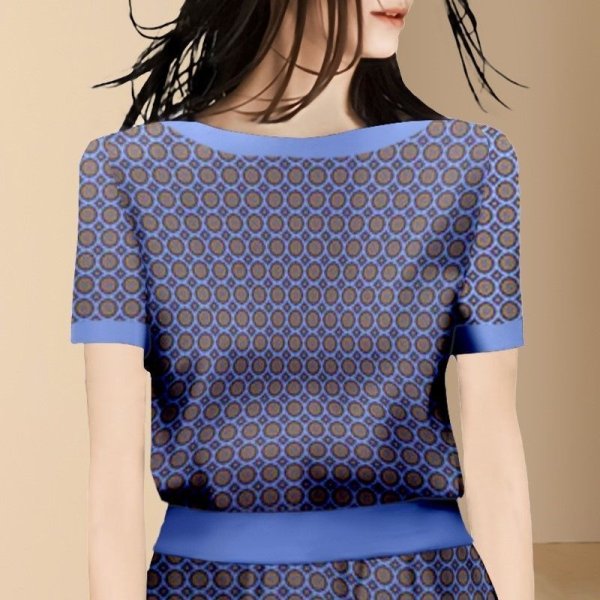 画像5: Women's Lightweight casual all-over print T-shirt and skirt two-piecesetup 　薄手カジュアル総柄 Tシャツスカートツーピースセットアップ (5)