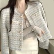 画像6: Women's Short length no-collar tweed jacket outer 　ショート丈ツイードジャケットアウター (6)