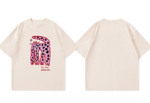 画像5: American Cat Print Oversized High Street Loose Short Sleeve T-Shirt　ラウンドネックアメリカンキャットプリントオーバーサイズ半袖Tシャツ (5)