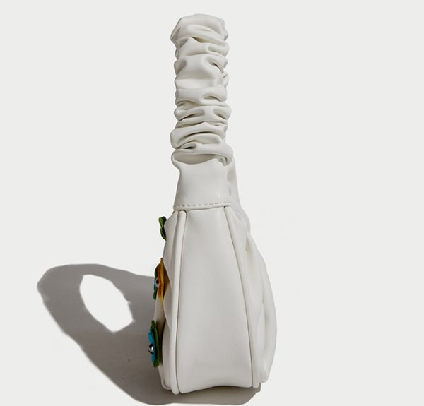 画像7: Flower Emblem Leather Underarm Tote Shoulder Bag　レザーワンハンドルフラワーエンブレムトートショルダーアンダーアームバッグかばん (7)