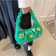 画像10: Flower Emblem Leather Underarm Tote Shoulder Bag　レザーワンハンドルフラワーエンブレムトートショルダーアンダーアームバッグかばん (10)