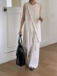 画像10: Women's French design slit vest & high waist wide pants suit  フレンチデザインスリットベスト＆ハイウエストワイドパンツスーツ (10)