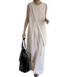 画像1: Women's French design slit vest & high waist wide pants suit  フレンチデザインスリットベスト＆ハイウエストワイドパンツスーツ (1)