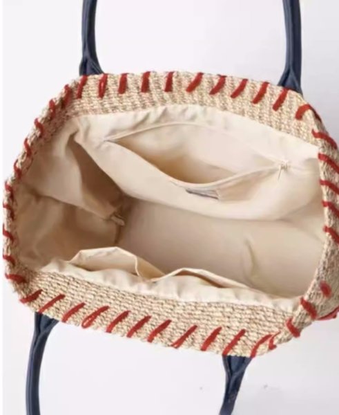 画像6: Mickey Mouse Point Straw  Basket Tote Shoulder Bag　ミッキーマウスミッキーポイントバケットかご籠トートショルダーバッグ (6)