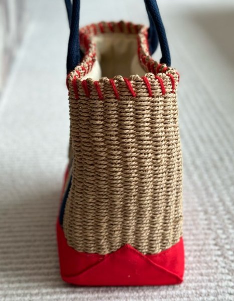 画像5: Mickey Mouse Point Straw  Basket Tote Shoulder Bag　ミッキーマウスミッキーポイントバケットかご籠トートショルダーバッグ (5)