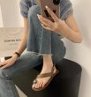 画像8: Women's  Thong leather sandals with metal detailing Slippers　 メタル付きトングレザーフラットサンダル スリッパ  (8)