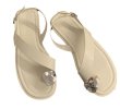 画像1: Women's  Thong leather sandals with metal detailing Slippers　 メタル付きトングレザーフラットサンダル スリッパ  (1)