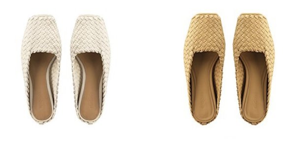 画像3: Women's genuine leather  Mesh woven square toe half sandals slippers  本革レザーメッシュ編み込みスクエアトゥハーフサンダル スリッパ (3)