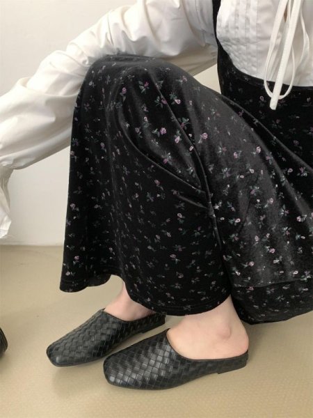 画像11: Women's Mesh woven square toe half sandals slippers  メッシュ編み込みスクエアトゥハーフサンダル スリッパ (11)