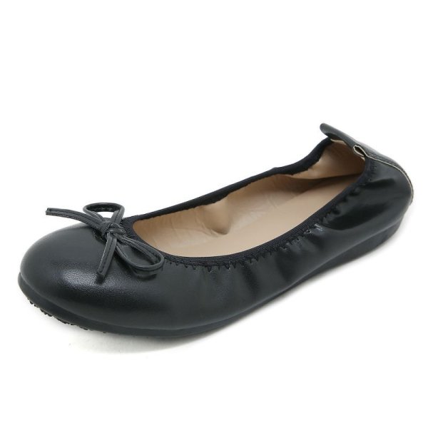 画像4: Flat Leather Ballerina Shoes Egg Roll Shoes Pumps 　フラットレザーバレリーナシューズエッグロールシューズパンプス (4)
