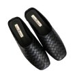 画像1: Women's Mesh woven square toe half sandals slippers  メッシュ編み込みスクエアトゥハーフサンダル スリッパ (1)