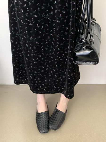 画像10: Women's Mesh woven square toe half sandals slippers  メッシュ編み込みスクエアトゥハーフサンダル スリッパ (10)