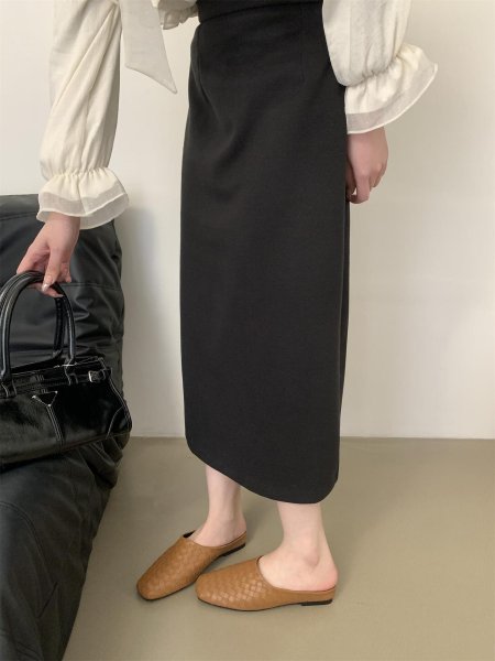 画像13: Women's Mesh woven square toe half sandals slippers  メッシュ編み込みスクエアトゥハーフサンダル スリッパ (13)