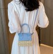 画像7: Straw & Leather Tote Shoulder Bag Crossbody Mini Bag　ストロー＆レザーかご籠トートショルダークロスボディーポシェットバッグかばん (7)