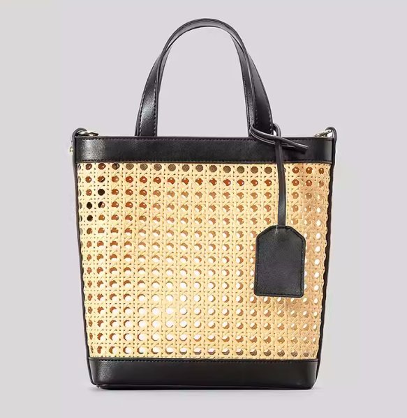 画像2: Square Perforated Basket Tote Shoulder Crossbody Bag　スクエア穴あきかごバケットかご籠トートショルダーバッグ (2)