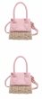 画像3: Straw & Leather Tote Shoulder Bag Crossbody Mini Bag　ストロー＆レザーかご籠トートショルダークロスボディーポシェットバッグかばん (3)