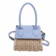 画像2: Straw & Leather Tote Shoulder Bag Crossbody Mini Bag　ストロー＆レザーかご籠トートショルダークロスボディーポシェットバッグかばん (2)