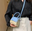 画像6: Straw & Leather Tote Shoulder Bag Crossbody Mini Bag　ストロー＆レザーかご籠トートショルダークロスボディーポシェットバッグかばん (6)