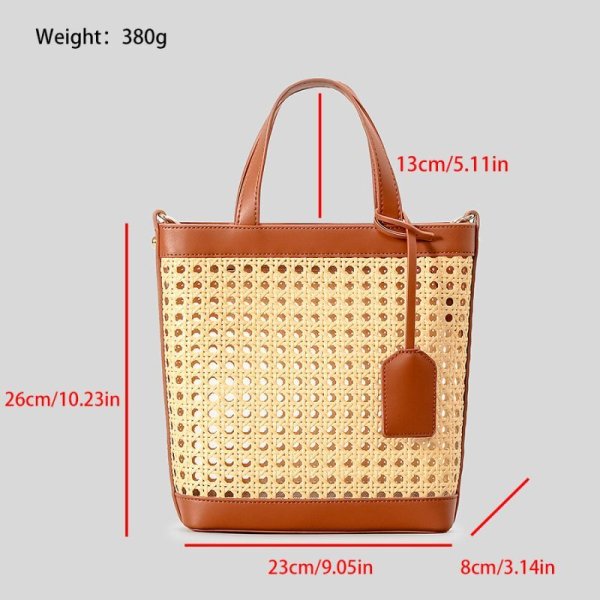画像11: Square Perforated Basket Tote Shoulder Crossbody Bag　スクエア穴あきかごバケットかご籠トートショルダーバッグ (11)