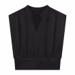 画像4: V-neck draped sleeveless sweatshirt　Vネックドレープノースリーブ スウェットシャツTシャツ (4)