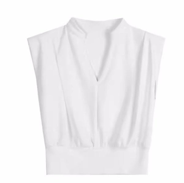 画像3: V-neck draped sleeveless sweatshirt　Vネックドレープノースリーブ スウェットシャツTシャツ (3)