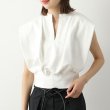 画像1: V-neck draped sleeveless sweatshirt　Vネックドレープノースリーブ スウェットシャツTシャツ (1)