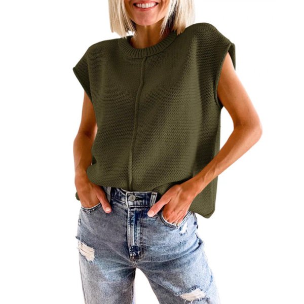 画像3: Women's Round neck knit sweater t-shirt 　ラウンドネックニットセーター t シャツプルオーバー (3)